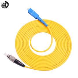 Sarı Fc Sc Fiber Optik Yama Kablosu Tek Modlu Özelleştirilmiş Kablo Çapı