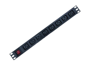 Siyah 19 inç 8 Yollu Ağ Kabine Aksesuarları Alüminyum Alaşımlı PDU Standardı