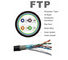 Cat5e FTP PVC Ağ Kablosu Çift Ceketler, Katı Çıplak Bakır ile Suya Dayanıklı